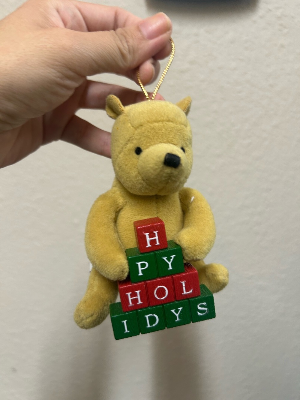 vintage 1990's Gund Classic Pooh Christmas Ornament featuring Winnie the Pooh